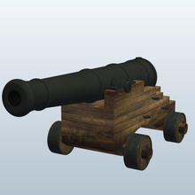 Piraten Schiff Kanone cart v1 Waffen Rüstung Warenkorb bedruckbar ist lowpoly Waffen, 3d print model - Mito3D