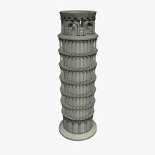 pisa tower v1 landmarks printable lowpoly 3d print model - Mito3D