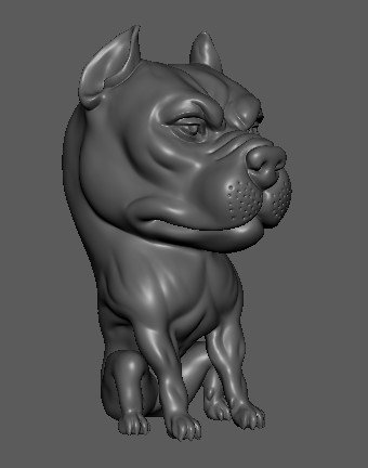 Pitbull Hund Karikatur toon Tiere 3D print model - Mito3D
