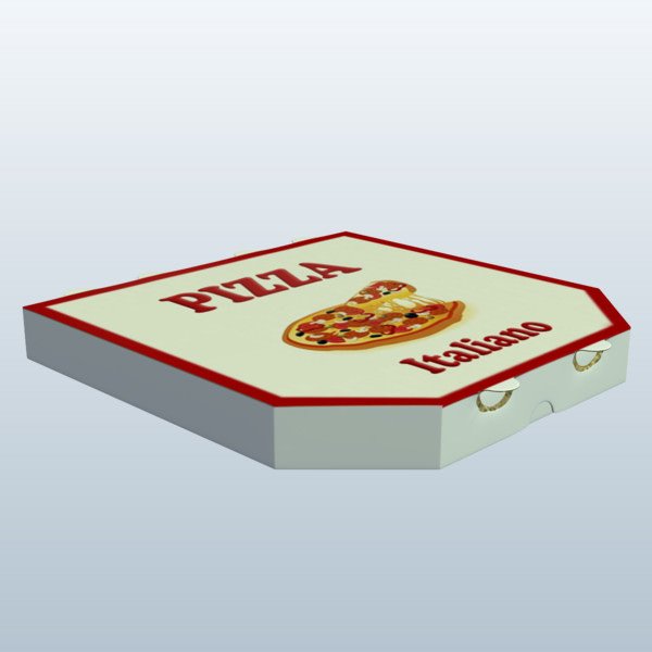 caixa de pizza v2 a recipientes printable lowpoly 3D print model - Mito3D