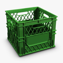 plastic milk crate basket bin box cheap color container duty food furniture grocery heavy milkcrate model shipping smashvfx stackable stacking storage tub 3d print model - Mito3D