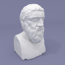 Platon büstü antik mimarlık oyulmuş karakter dekorasyon elemanları Yunan çocuklar baş herm insan erkek adam marbly model morele filozof felsefe Roma heykeltraşlık heykel heykelciği taş 3d print model - Mito3D
