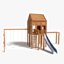 playground abrams aircraft airplane child creations equipment gym kid model outdoor plane playing set sliding sport swing swingset toy wood wooden 3d print model - Mito3D