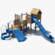 playground medium 2 3d architecture big child collection elements equipment fun ground gym kid ladder max model outdoor parking playing set sport steel swing toy trueview3d wood 3d print model - Mito3D