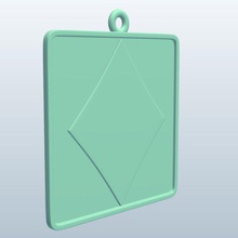 carta da gioco diamante v1 a giocare card chiave fob elementi stampabile lowpoly 3d print model - Mito3D