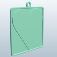carta da gioco cuore v1 a giocare card chiave fob elementi stampabile lowpoly 3d print model - Mito3D