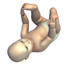 playingbaby v1 baby ins Rollen zurück Menschen bedruckbar ist lowpoly 3d print model - Mito3D
