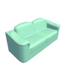plush sofa v2 furniture printable lowpoly 3d print model - Mito3D