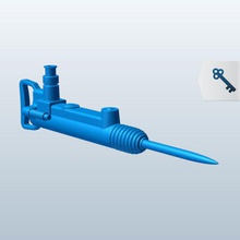 pneumatic jackhammer v1 tools equipment printable lowpoly 3d print model - Mito3D