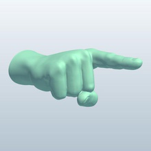 ponteiro v1 mão pose anatomia printable lowpoly 3d print model - Mito3D
