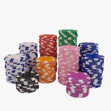 jetons de poker ace carte le casino les copeaux club diamant dollar gamble jeu hall cœur joker kotiss modèle l'argent en plastique jouant pocker la bêche sport vegas 3d print model - Mito3D