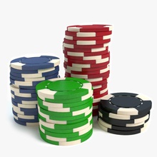 poker chips abramsdesign bet black blue card casino chipped collection gamble game green hobbies model money red 3d print model - Mito3D