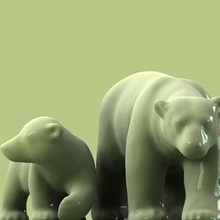 polaire ourson animal de l'arctique bébé l'ours la bête les oursons giimann mammifères modèle polaires numérisation sculpture statue blanc sauvage 3d print model - Mito3D
