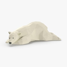 el oso polar de la mentira animal ártico canadá dibujos animados pelaje grizzly inferior los mamíferos modelo pinyin polo poli royalmix rusia siberia salvaje 3d print model - Mito3D