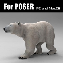 l'ours polaire de poser 3d wanderer animal la bête caractère les créatures l'œil cheveux main carte modèle polaires poly forme polygonale poseur dents texture 3d print model - Mito3D