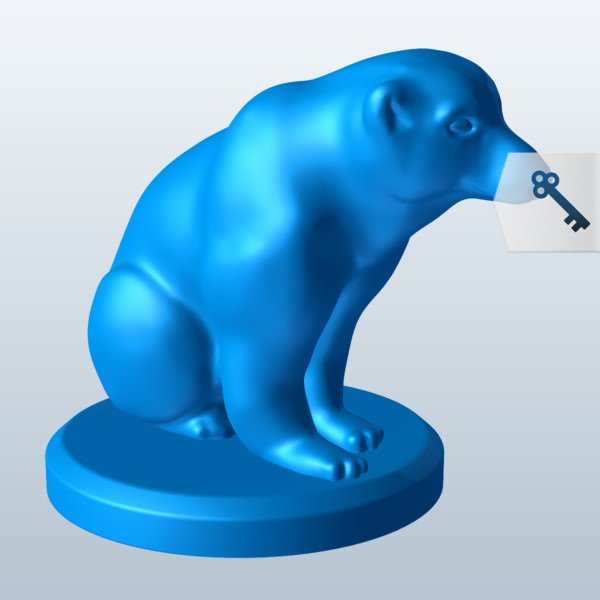 l'ours polaire assis v1 polaires animaux imprimable lowpoly 3D print model - Mito3D