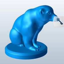 polar bear sitting v1 animals printable lowpoly 3d print model - Mito3D
