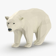 Eisbär stehend Tier Arktis tragen Kanada cartoon Fell grizzly niedrigere säugetier Modell pinyin polar pol poly royalmix Russland Sibirien stand wild 3d print model - Mito3D