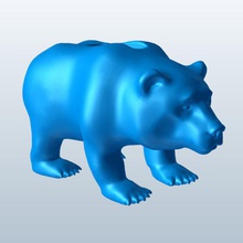 kutup ayısı v2 ayı para banka yenilik yazdırılabilir lowpoly 3d print model - Mito3D