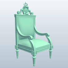 polish throne v1 furniture printable lowpoly 3d print model - Mito3D