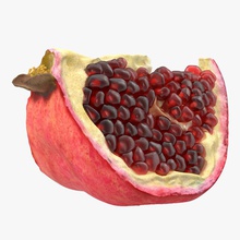 pomegranate slice 3 3d molier 3ds cross exotic food fruit granata half international juice kitchen max model nature photoreal plant punica realistic section seed shrubs vray 3d print model - Mito3D