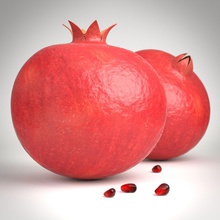 Granatapfel blender cg Ernte Essen frisch Obst Granat Saft saftig lo Meister Modell Natur schön fotorealistisch pflanze poly pomagranate real realistisch sind rot Gemüse 3d print model - Mito3D