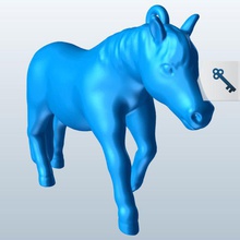 poney v1 animaux imprimable lowpoly 3d print model - Mito3D