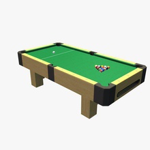pool table v1 billiards sports figures equipment printable lowpoly 3d print model - Mito3D
