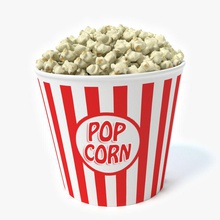 popcorn abramsdesign Eimer Kino mais Unterhaltung schnell flauschig Essen heap kernel Film Haufen pop salzig zeigen snack theater Wanne 3d print model - Mito3D