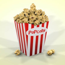 popcorn 4d box cinema corn film food jamie111222 kernel model movie paper pop r13 salt salty shop snack styled sweet 3d print model - Mito3D