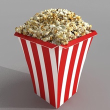 popcorn 3dsmax - Getränk Kino mais film Essen Modell Film pop Theater tsrmc 3d print model - Mito3D