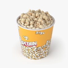 popcorn big bowl butter cinema corn entertainment food model movie nicemodels pop real realistic salt snack theater 3d print model - Mito3D