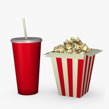 popcorn drink abramsdesign beverage cinema corn drinking entertainment fast film food fountain kernel model movie salty snack theater theatrical 3d print model - Mito3D