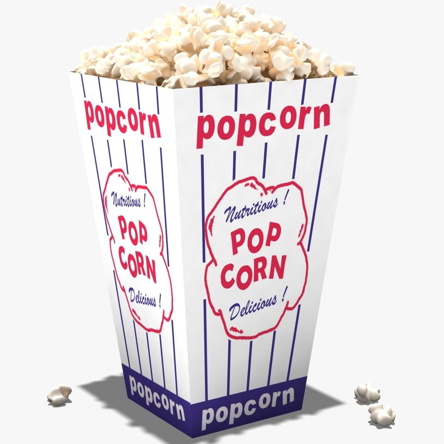 Popcorn Schüssel butter Kino coboide mais Unterhaltung Essen maiz Modell Film palomitas pop popcorn Salz snack theater 3D print model - Mito3D