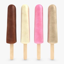 popsicle cream 4 colors 3dror base blocks chocolate cold color default food freeze game hot ice lolly lower melt model pole poly pop ready scanline snack stick summer vray 3d print model - Mito3D