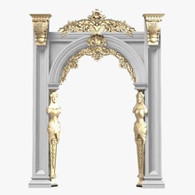 pórtico de arcade barroco cassic tallada en yeso la arquitectura el clásico decoración puerta entrada elementos modelo portal shop3ds 3d print model - Mito3D