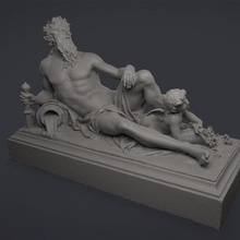 poseidon architecture baroque elements fraeger greek model sculpture statue 3d print model - Mito3D