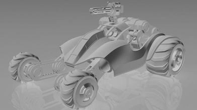 post apocalyptic style car action assault cannon combat fi futuristic jeep kennedo military model sci scifi styled tank turret vehicle 3d print model - Mito3D