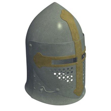 pot helmet visor v1 weapons armor printable lowpoly 3d print model - Mito3D