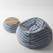 pufe saco de feijão tabela o azul sofá mobiliário móveis espreguiçadeira modelo fotografia 3d print model - Mito3D