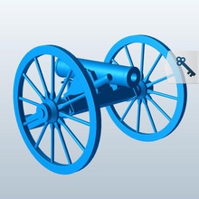 pounder obice v1 12pounder cannon armi armatura stampabile lowpoly e armature 3d print model - Mito3D