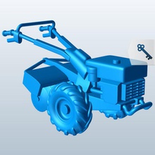 power tiller v1 tools equipment printable lowpoly 3d print model - Mito3D