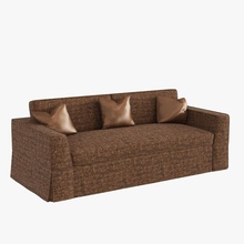 promemoria italian sofa banquette brown contemporary couch decoration divan double fabric furnishings furniture interior live lounge lounger model modern realistic ruwolf settee 3d print model - Mito3D