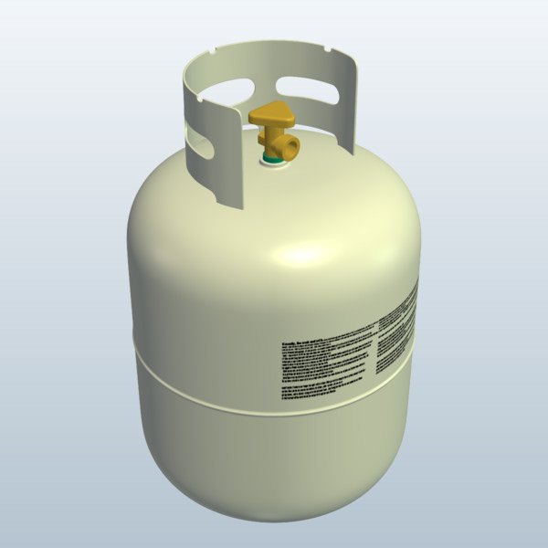 propane tank v1 outdoors printable lowpoly 3D print model - Mito3D
