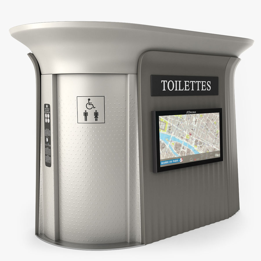 öffentlichen Toilette Architektur Schrank Elemente WC Mann Karte Modell paris Menschen öffentlichkeit sanisette stefeu Straße vray Waschraum Wasser wc Frau 3D print model - Mito3D