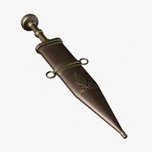 pugio cutting dagger dirk knife melee military model mostlysquare roman sidearm stiletto weapon 3d print model - Mito3D