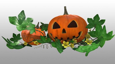 pumpkin carved character evil face food halloween list model monster orange plant resl vegetable 3d print model - Mito3D