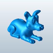 cachorro v1 filhote de moeda o banco novidades printable lowpoly 3d print model - Mito3D