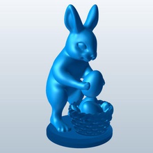 mettre l'oeuf panier v2 bunny de les œufs saison imprimable lowpoly 3d print model - Mito3D