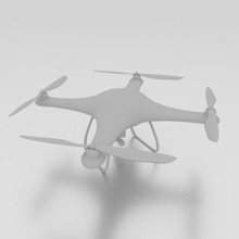 dört helikopter drone kamera 3d uçak animasyonlu kontrol daemonstein sinek heli model pervane quadcopter radyo uzak oyuncak uav beyaz 3d print model - Mito3D